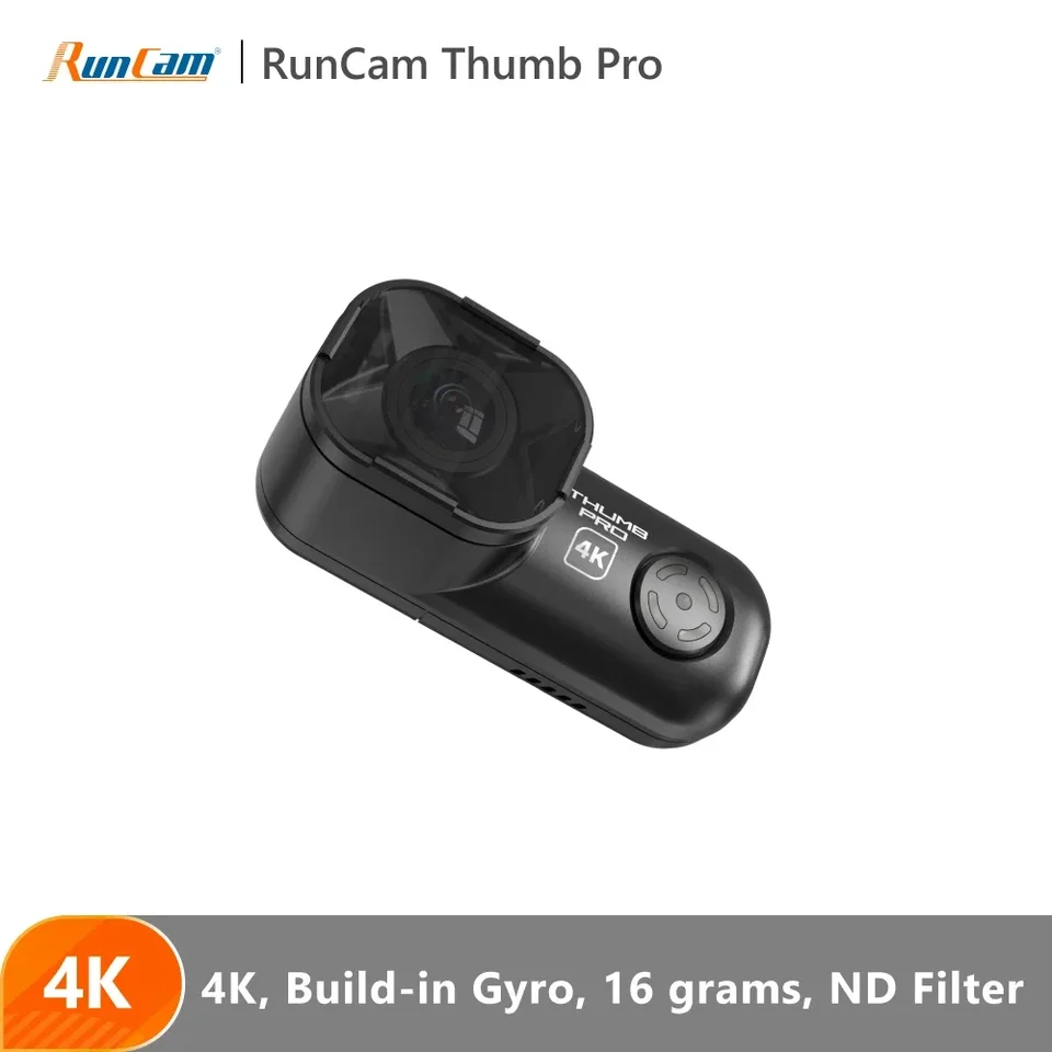 Nový Runcam Thumb Pro W 4K Mini Action FPV Camera Bulit-in Gyro Filter Dron Dron Camera FPV Racing Drone Quadcopter