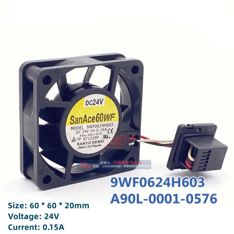 NOVÝ SANACE60WF 9WF0624H603 24V 0,15A 6CM 6020 A90L-0001-0576 FANAK SYMSEM DIVE VENTILUS S OVLÁDADNOM
