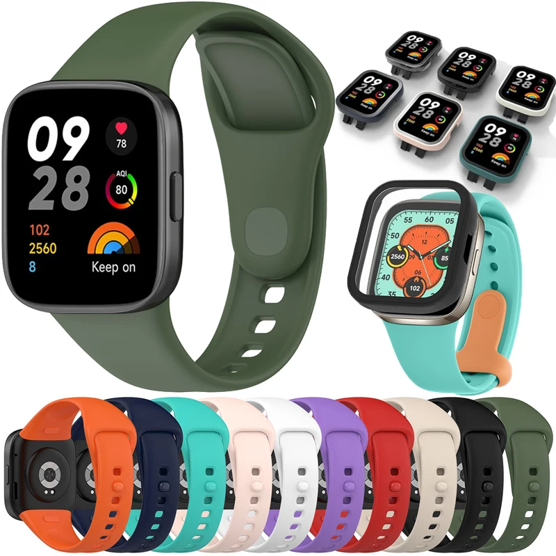 Nový Silicone WatchBand Strap pre Xiaomi Redmi Watch 3 Smartwatch Band WhristBand Xiaomi Redmi Watch 3 Active Case Chráni