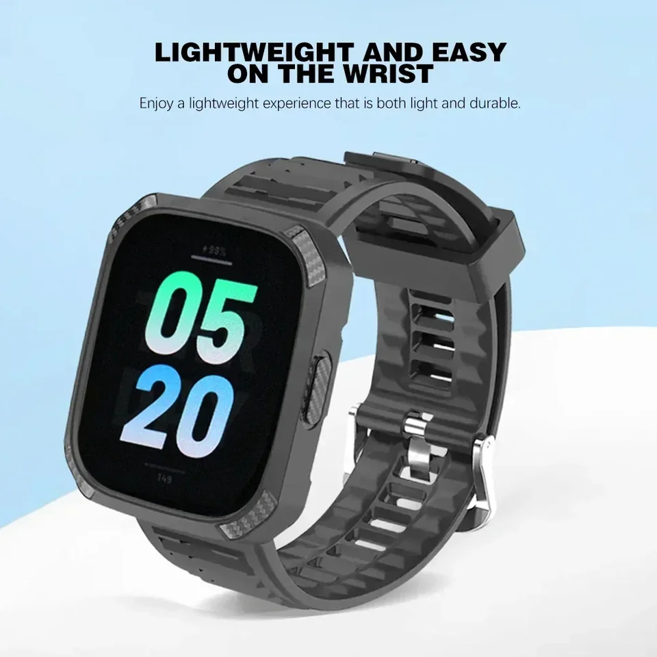 Nový silikónový remienok pre Redmi Watch 3 Mi Watch Lite3 Uhlíkové vlákno hodinky Soft náramok zápästia Smartwatch Correa Correa Metal Buckle