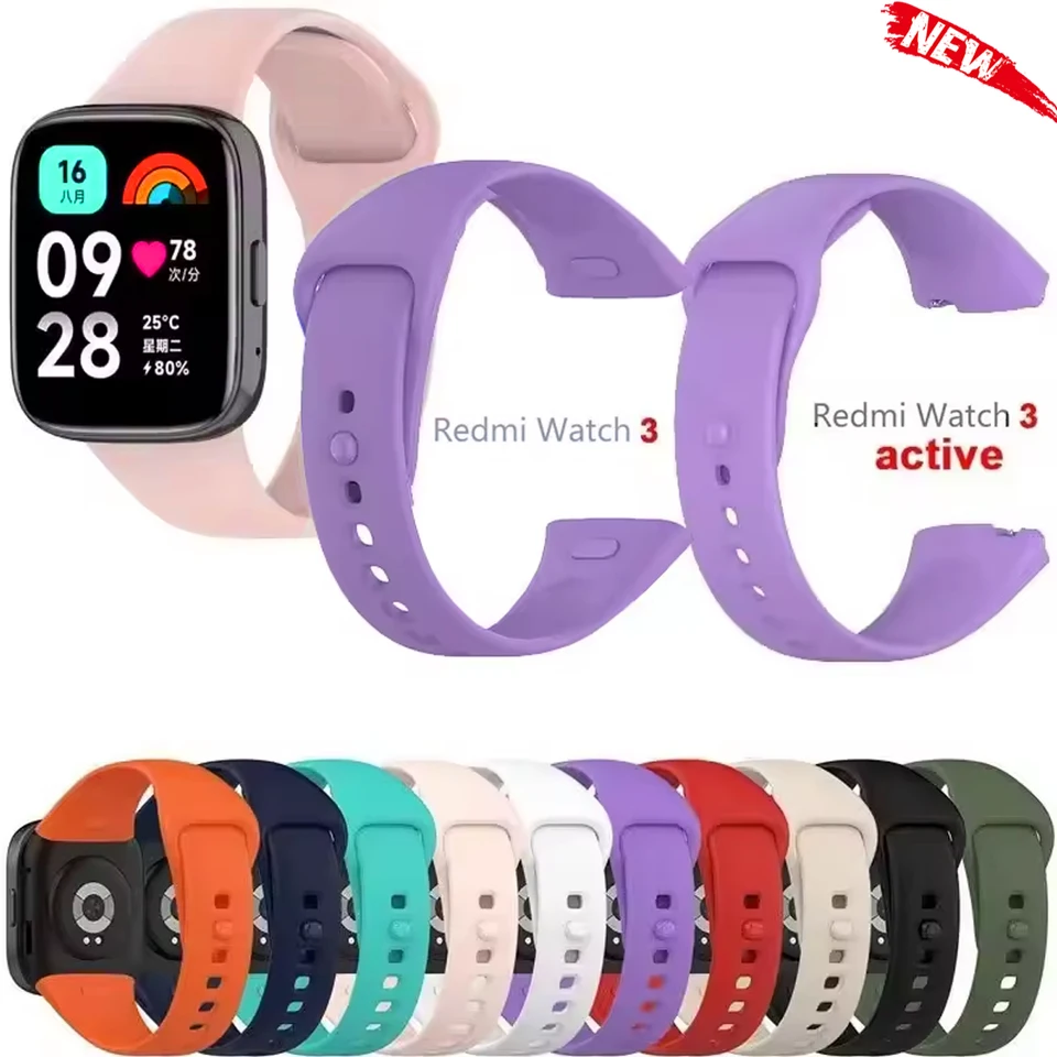 Nový silikónový remienok pre Xiaomi Redmi Watch 3 3 Active 3 Lite Strap Náramok Náramok na náramok náramku