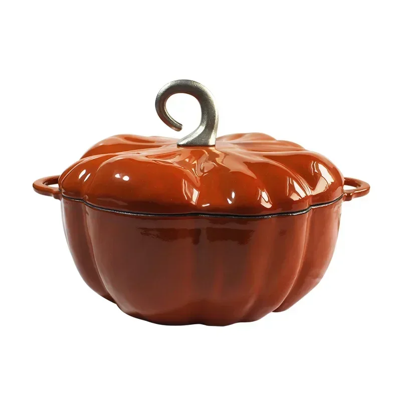 Nový smaltovaný liatinový hrniec Dutch rúry Dizajn Dizajn tekvicovej kreativity Non Stick Casserole Pot s vekom