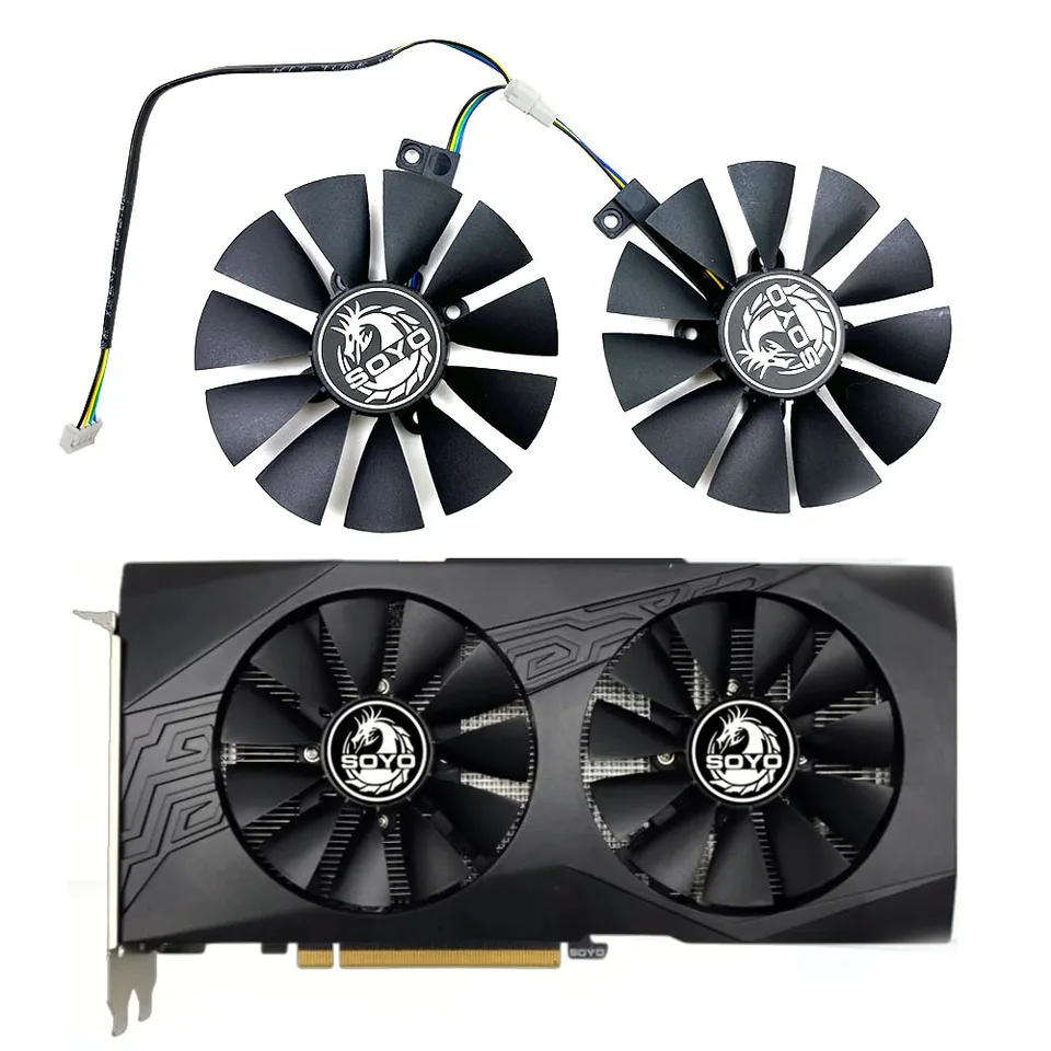 Nový Soyo T129215SU 88 mm 4pin Grafická karta Ventilátor Vhodný pre Soyo RX580 8 GB Cook Cook Cooker Výmena ventilátora ventilátora