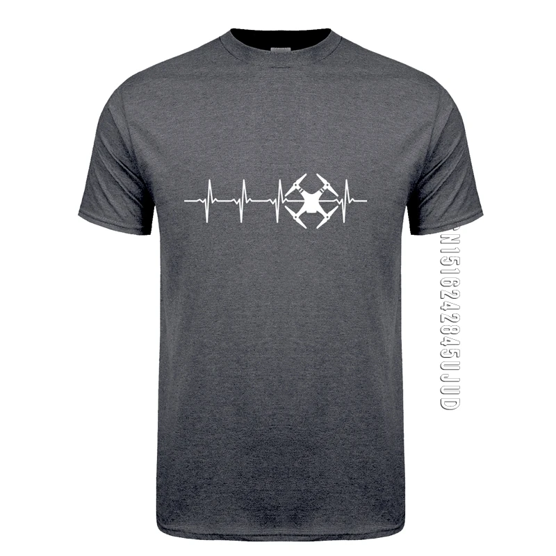 Nový srdcový rytmus Dron tričko muži Men O-Neck hip-hop camiseta bavlnená pilota pilot Pilotné tričká Mans oblečenie darček
