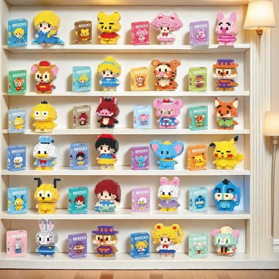 Nový stavebný blok Pikachu Cartoon Doll Detin Detins Puzzle Zostavujúce hračky Študenti Malé častice Model Model Malé darčeky