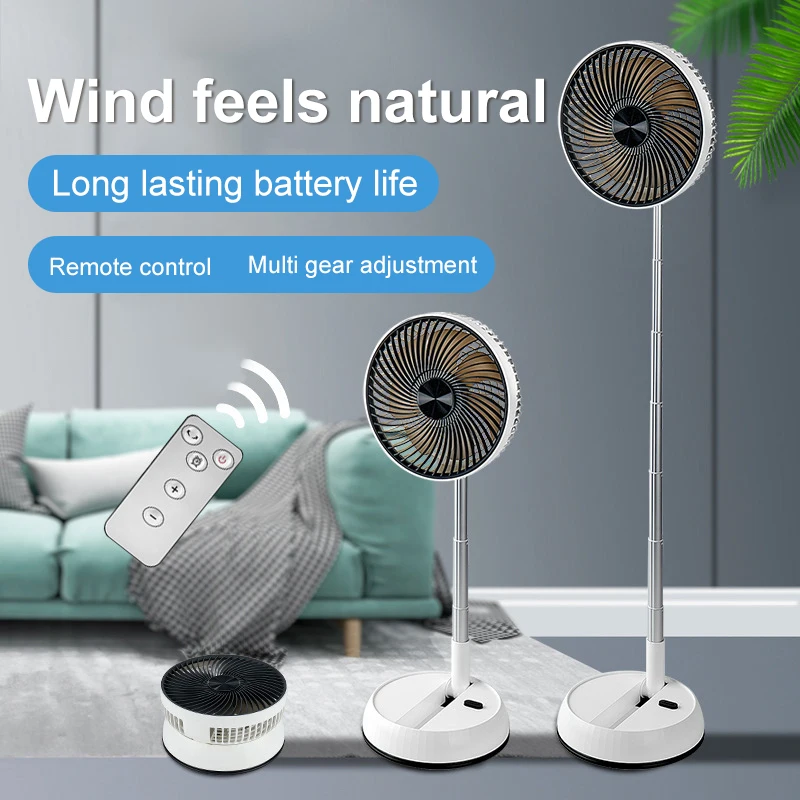 Nový teleskopický skladací ventilátor Multifunkčné prenosné nabíjanie USB Troj rýchlostné načasovanie ventilátora diaľkového ovládania pre spálne kancelária Campi