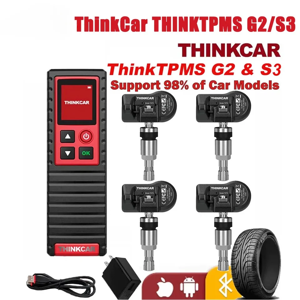 Nový ThinkCar Thinktpms G2 a S3 2 IN1 Nástroj na diagnostiku tlaku v pneumatikách/ThinkCar T-Wand 200 TPMS Tools