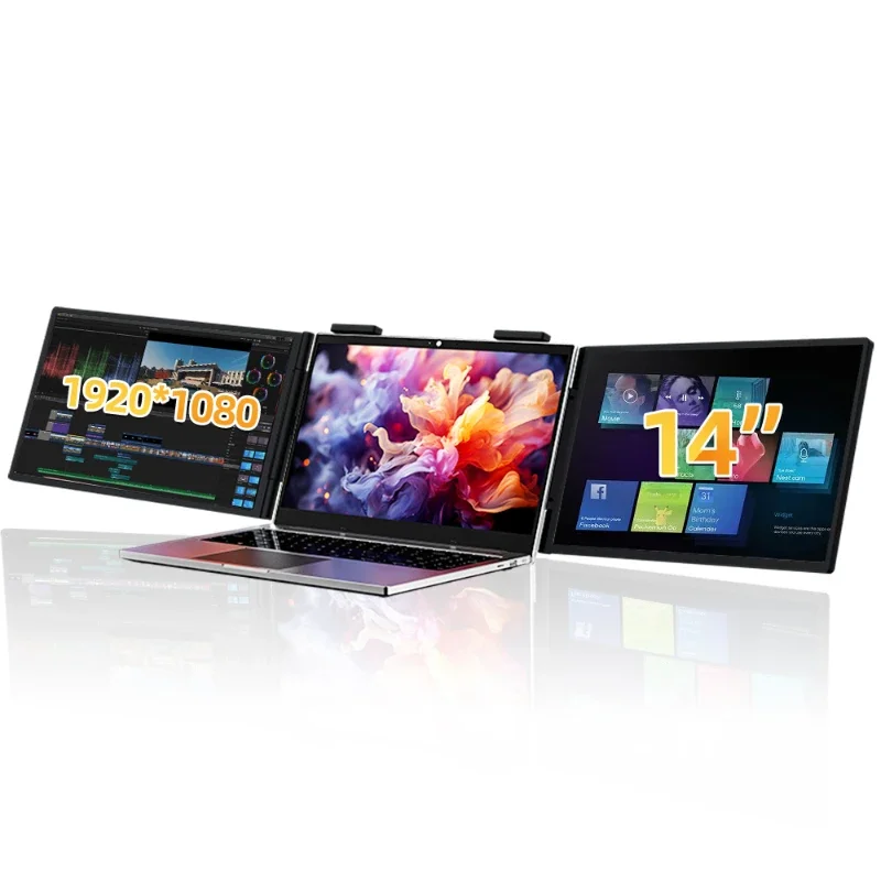 Nový trend trojnásobok s nastaviteľným základným držiakom Dvojité hromadné LCD monitory USB C Triple Laptop Screen Extendelcd