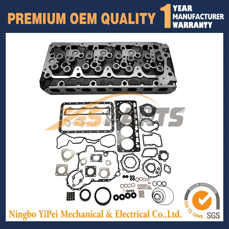 Nový V3300 V3300-DI Kompletná hlava valca s ventilom +tesnenie pre motor Kubota 16V