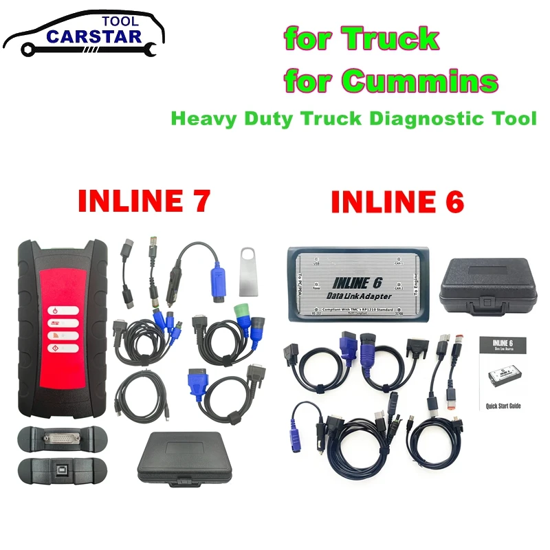 Nový V8.7 Inline 6 Inline 7 pre ťažký nákladný nákladný vozík Inline6 Diagnostický nástroj Adaptér Diagnostický nástroj