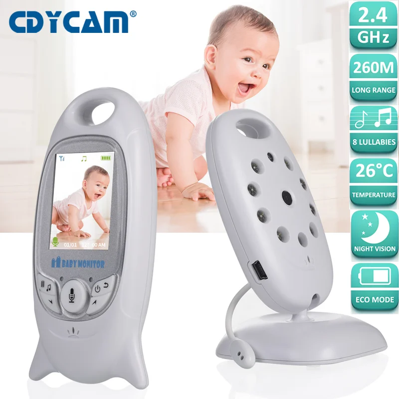NOVÝ VB601 VIDEO VIDEO MONIPLE 2 -WAY TALK 2 -PAT LCD Wireless Bezpečnosť Nanny Camera Night Vision Monitorovanie teploty 8 LULLABYS