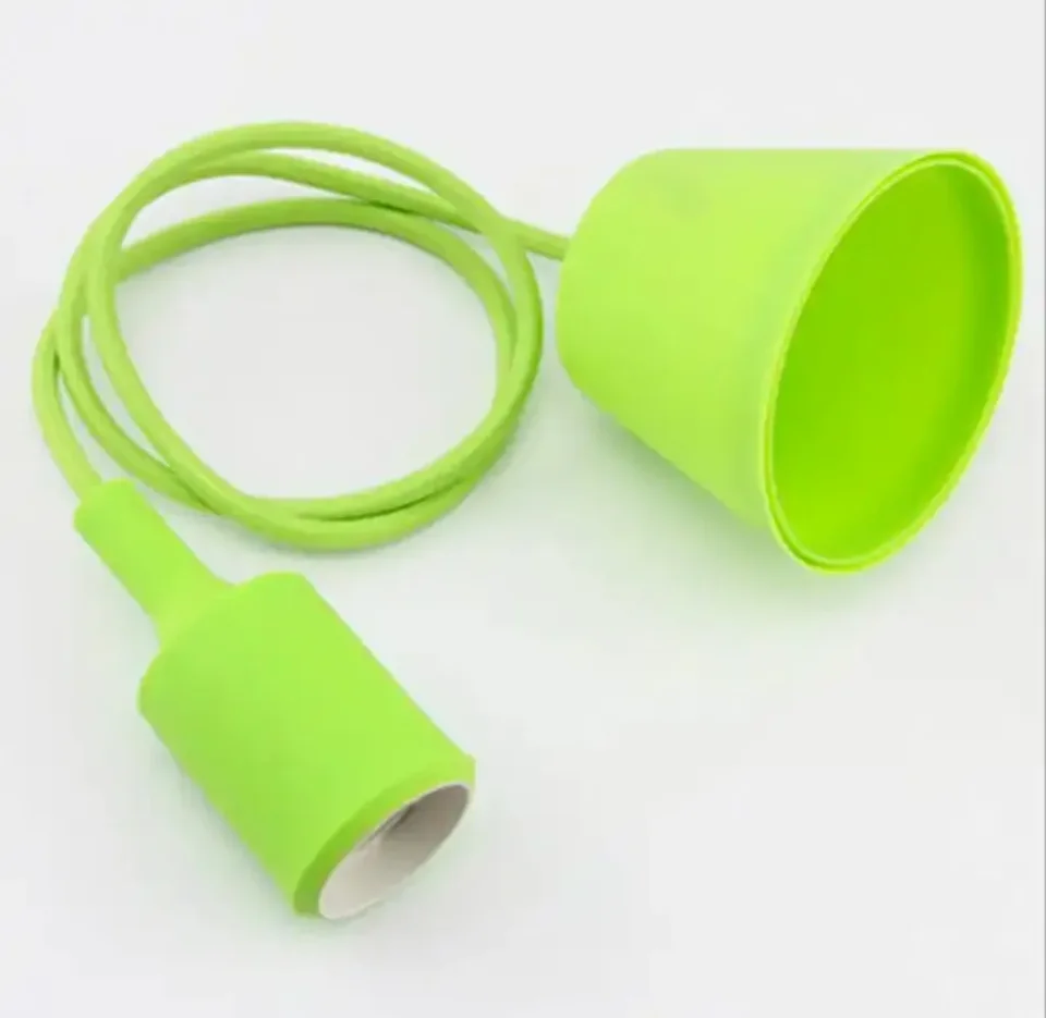 Nový viacfarebný silikónový farebný prívesok Luster Lamp Držiak pre osvetlenie edisonu žiaroviek