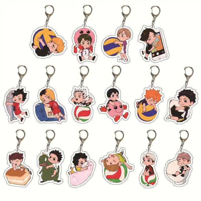 Nový volejbalový chlapec Kľúčový reťazec Tetsurou Hajime Tooru Shouyou Kenma Bokuto Tobio Keiji Keiji Keiji módna móda SleutelHanger Chaveio Gifts