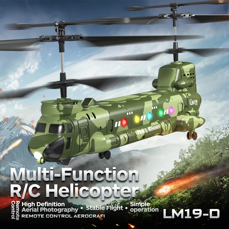 Nový vrtuľník LM19-D Chinook 2.4G Aircraft Aerial Photography detského vojenského hračkárskeho modelu Darček k narodeninám
