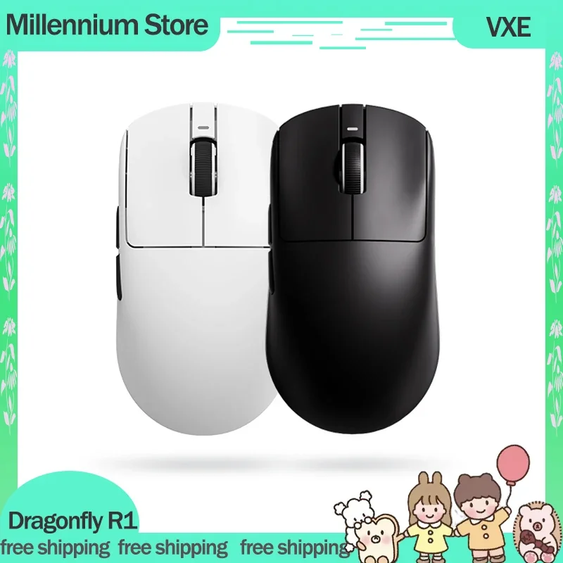 Nový VXE Dragonfly R1 Series 2.4G Wireless Mouse R1 Pro Max PAW3395 Ľahké nízke oneskorenie FPS Gaming Mouse pre Win MAC Linux myši myši