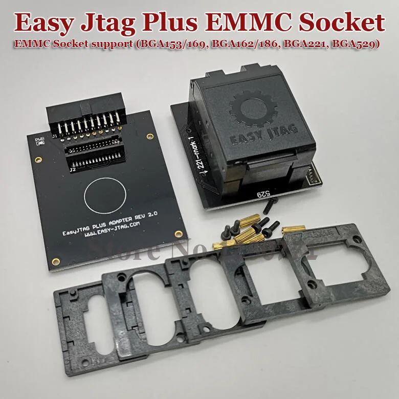 Nový Z3X Easy JTAG Plus Box Z3X EMMC 6 IN1 Socket Adapter (BGA153/169, BGA162/186, BGA221, BGA529)