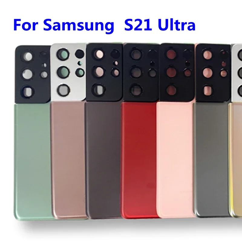 Nový zadný kryt batérie pre Samsung Galaxy S21 Ultra batéria zadný kryt sklenené zadné dvere s objektívom fotoaparátu