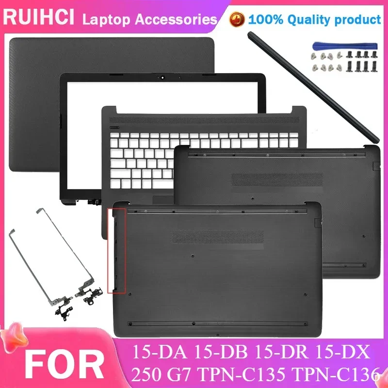 Nový zadný kryt LCD LCD/predný rám/Hinges/PalmRest/Bottom/Hinges pre HP 15-DA 15-DB 15-DR DX 250 G7 TPN-C135 TPN-C136