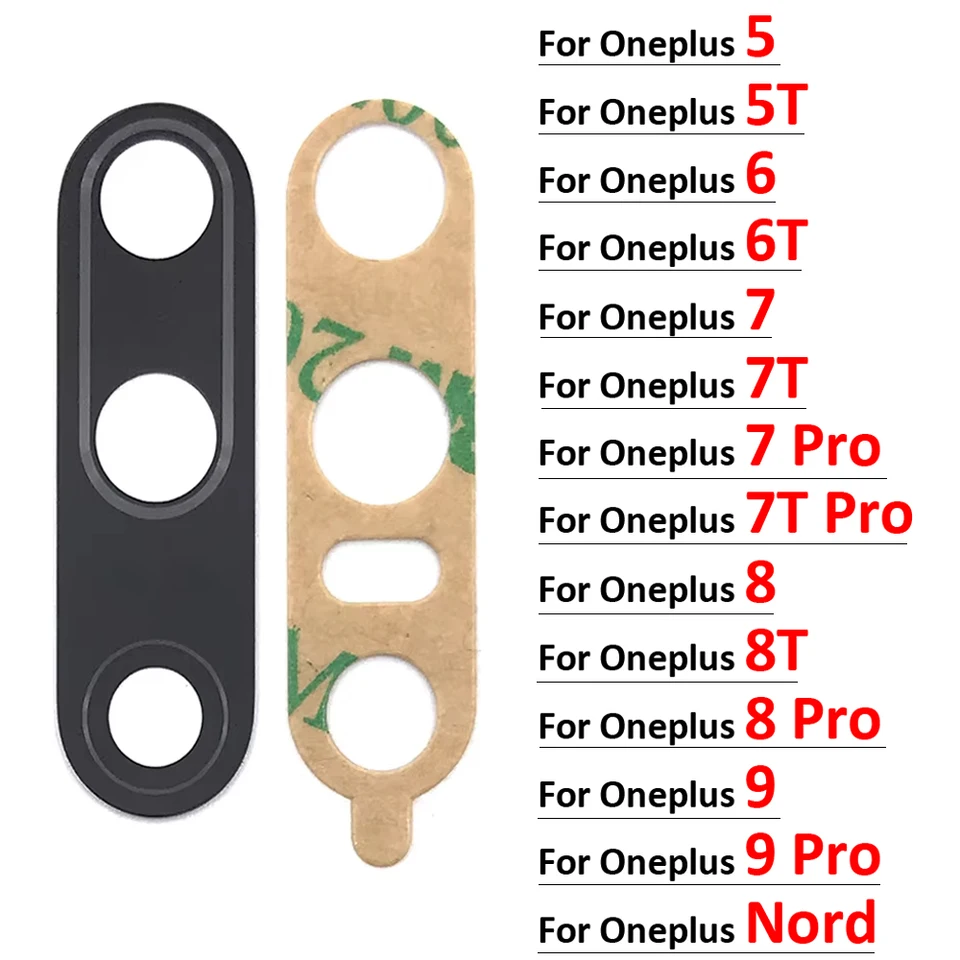 Nový zadný sklenený objektív pre sklenenú kameru pre OnePlus 5 5t 6 6t 7t 8t 8t 9 Pro Nord N100 s lepidlom