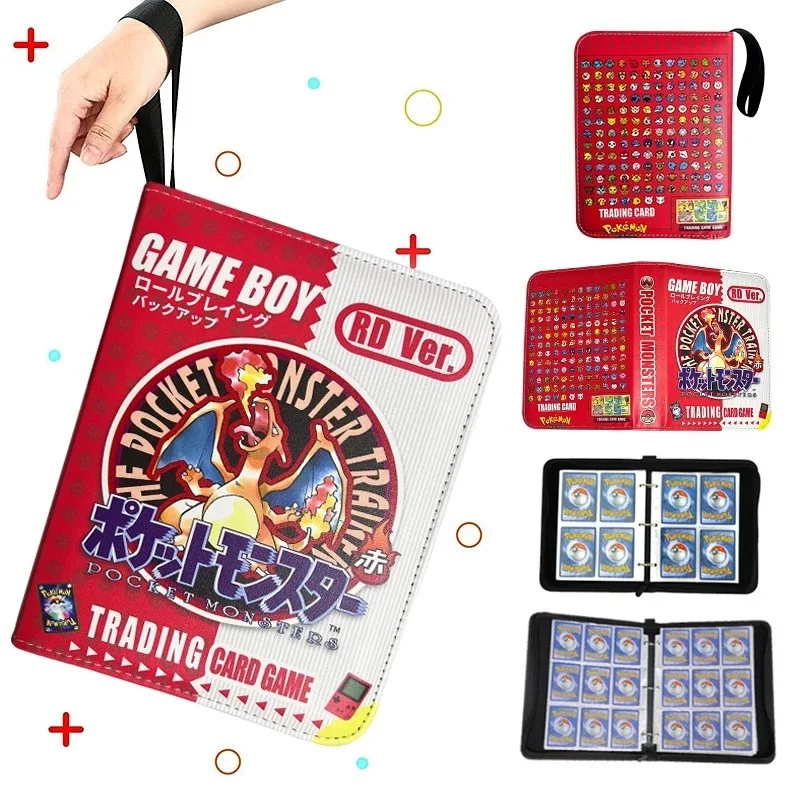 NOVÝ ZAZNAMOVANÝ GB Pikachu Cartoon Anime Battle Card Brožúra zipsu Binder držiteľ Card Card CAS VMAX