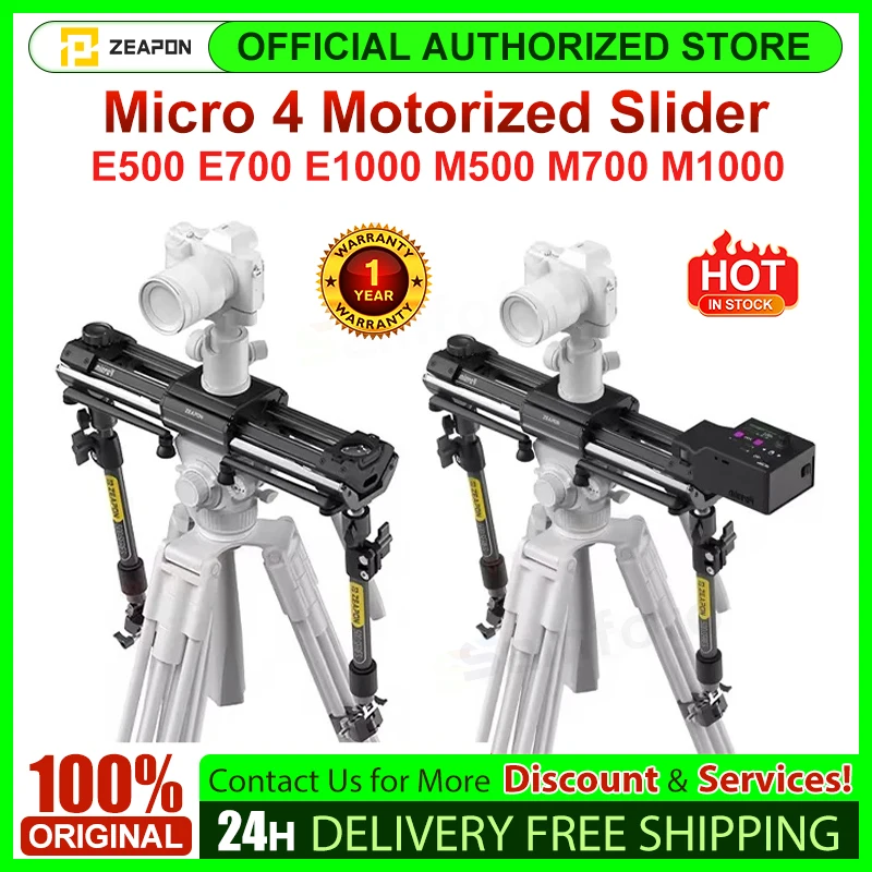 Nový Zeapon Micro 4 Motoizovaný posúvač E500 E700 E1000 M500 M700 M1000 pre DSLR fotoaparát video s dvojitou vzdialenosťou prenosný posúvač