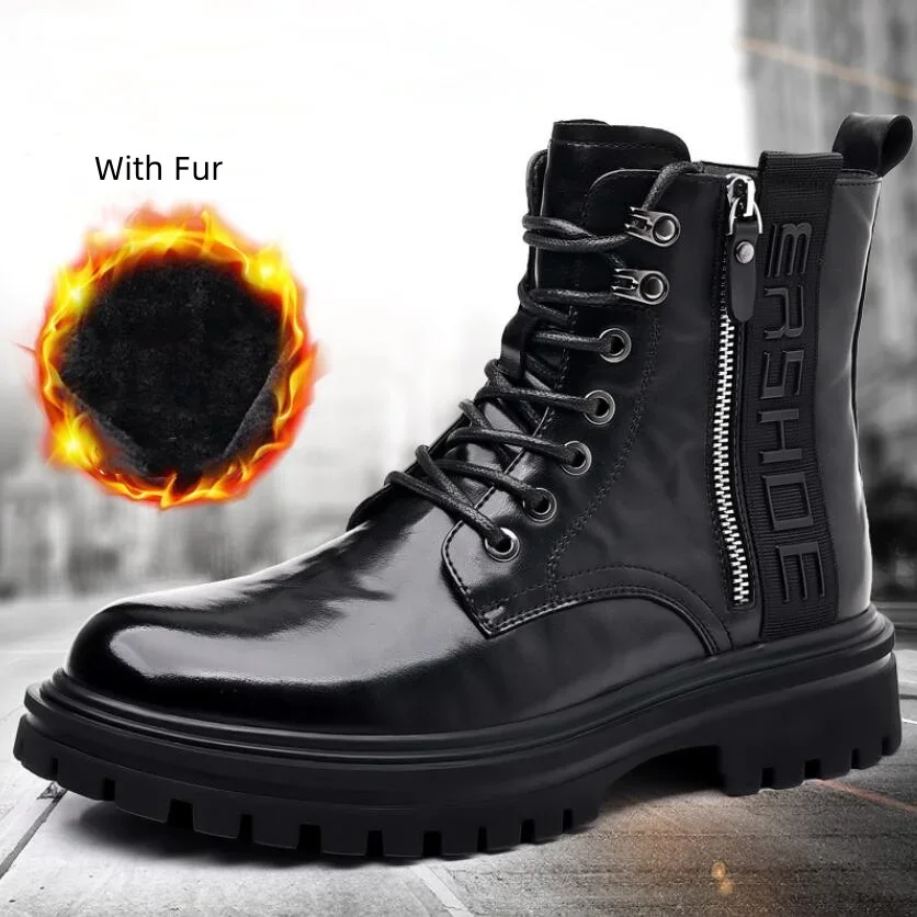 Nový zimný punk štýl mikrovláknové kožené topánky na topánka