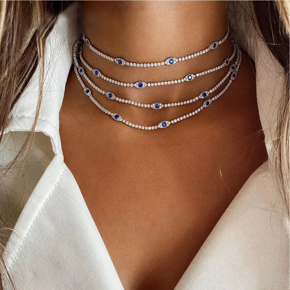 NOVÝ ZLODNÝ EYL Tennis Choker Náhrdelník pre ženy