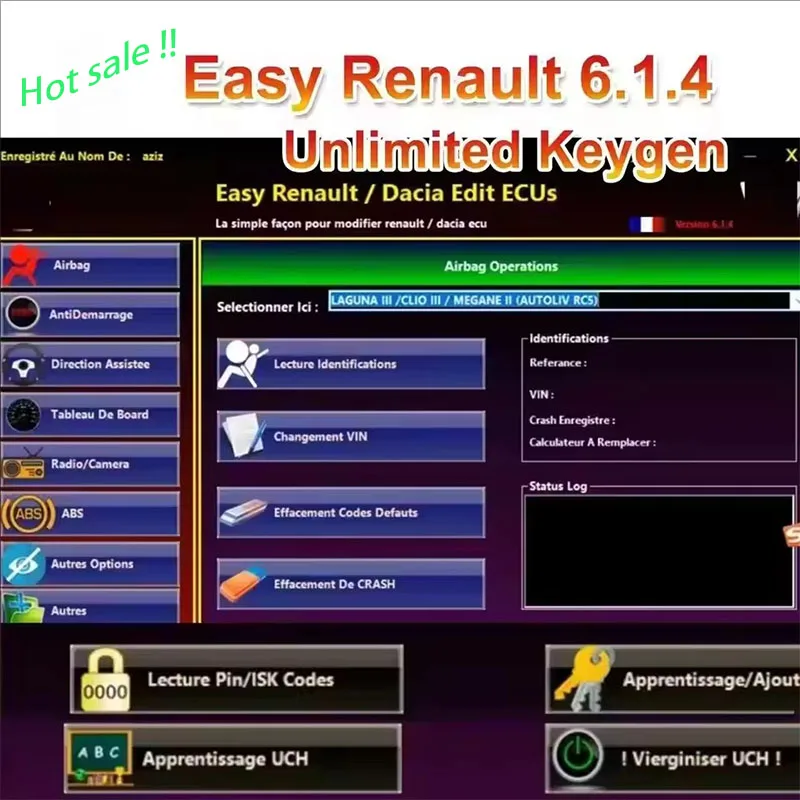 Nový ľahký Renault 6.1.4 Softvér pre programátor Renault ECU Clear Crash Airbag Key