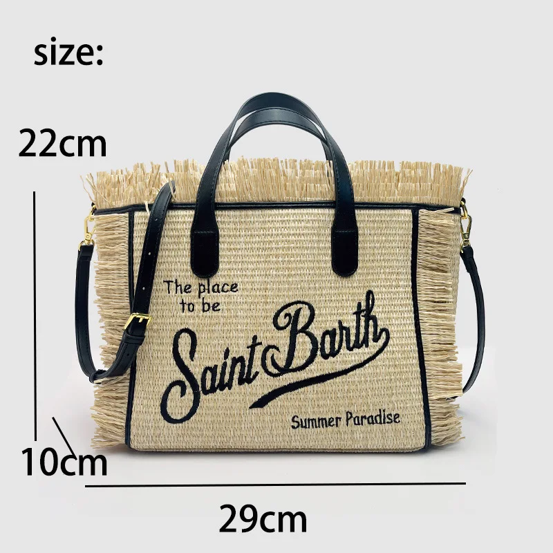 Nový štýl Dámska veľká kapacita pre voľný čas na voľný čas Slaw Ručne vyrábaná kabelka Tassel Tote Bag z Santa Bart Europe a Amerika