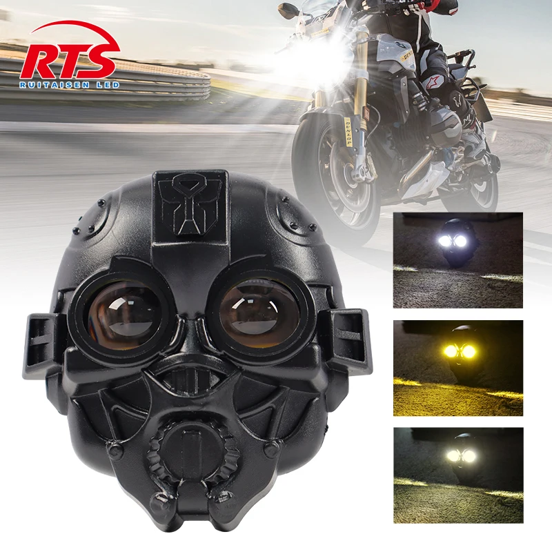 Nový štýl LED objektív Spotlight White Yellow Light Auxiliary Fog Lamp Dvojité šošovky Spotlighty pre motocykel ATV Buggy CAR