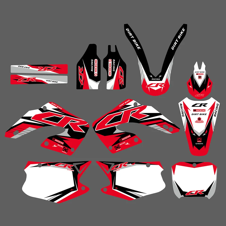 Nový štýl pre Honda CR125 CR250 CR 125 CR 150 2000 2001 Motocykel Plná kapotáž grafika Grafika na pozadí nálepky Prispôsobené