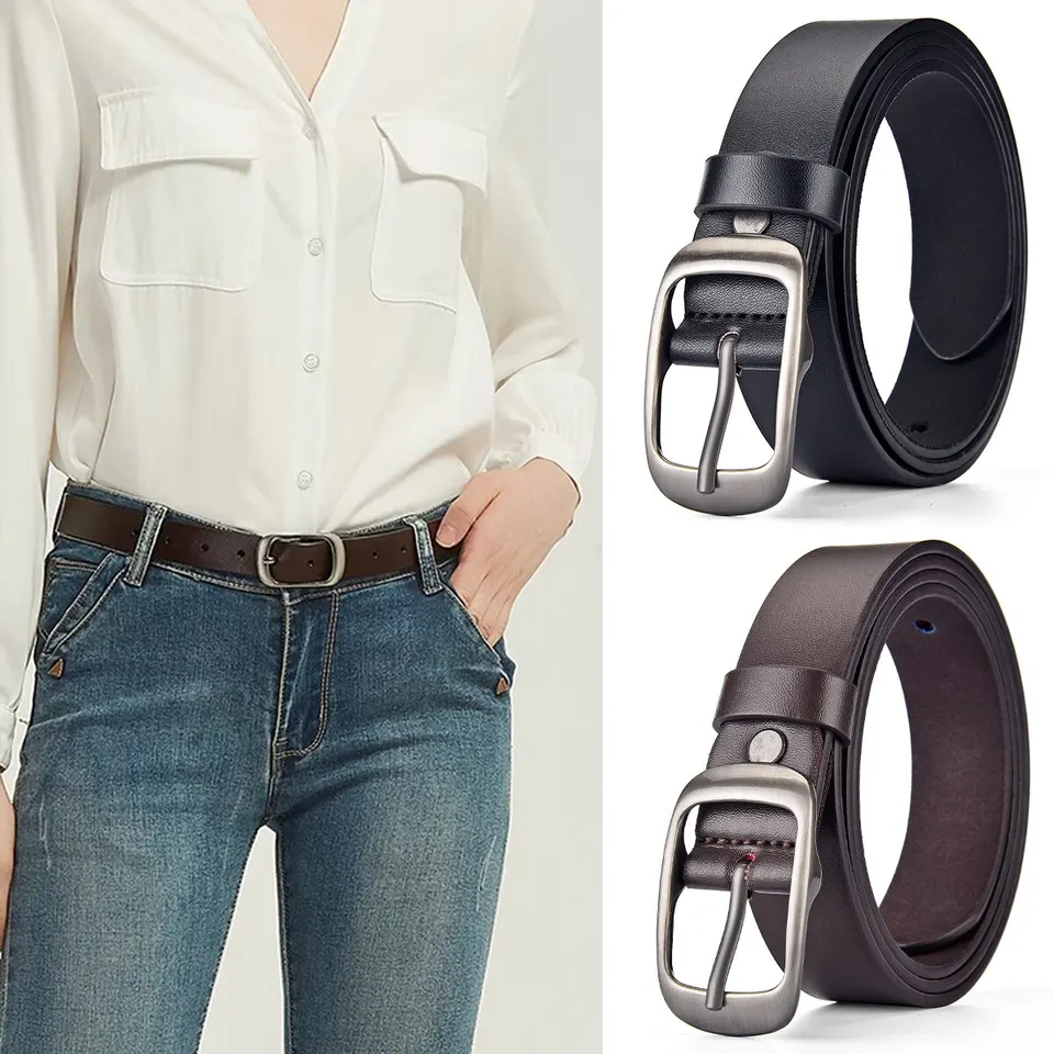 Nový ženský pás Classic Retro Fashion Needle Buckle Belt Vysoké kožené kožené opasky spárované s džínsovými pásmi Ženy