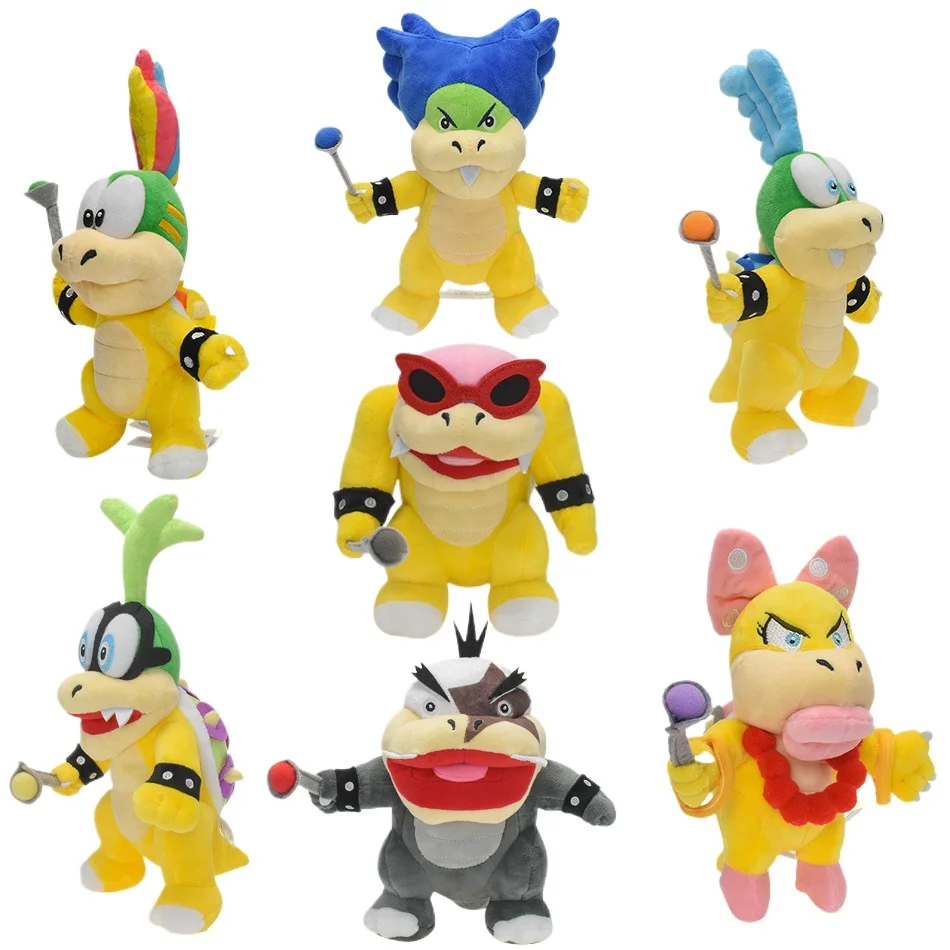 Nových 7 štýlov Super Mari0 Morton Koopa Jr Ludwig Iggy Soft Soft Soft Plys Hračky Detské narodeniny vianočný darček