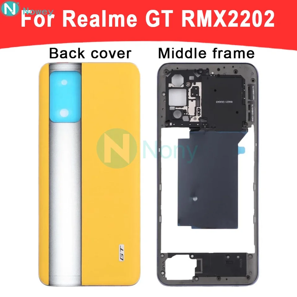 Noweey zadný kryt pre Oppo Realme GT RMX2202 PLATKA PLATBY RÁM OBRAZOVANIE KAŽDÝCH PRÍPADOVÝCH PRÍPADOVÝCH