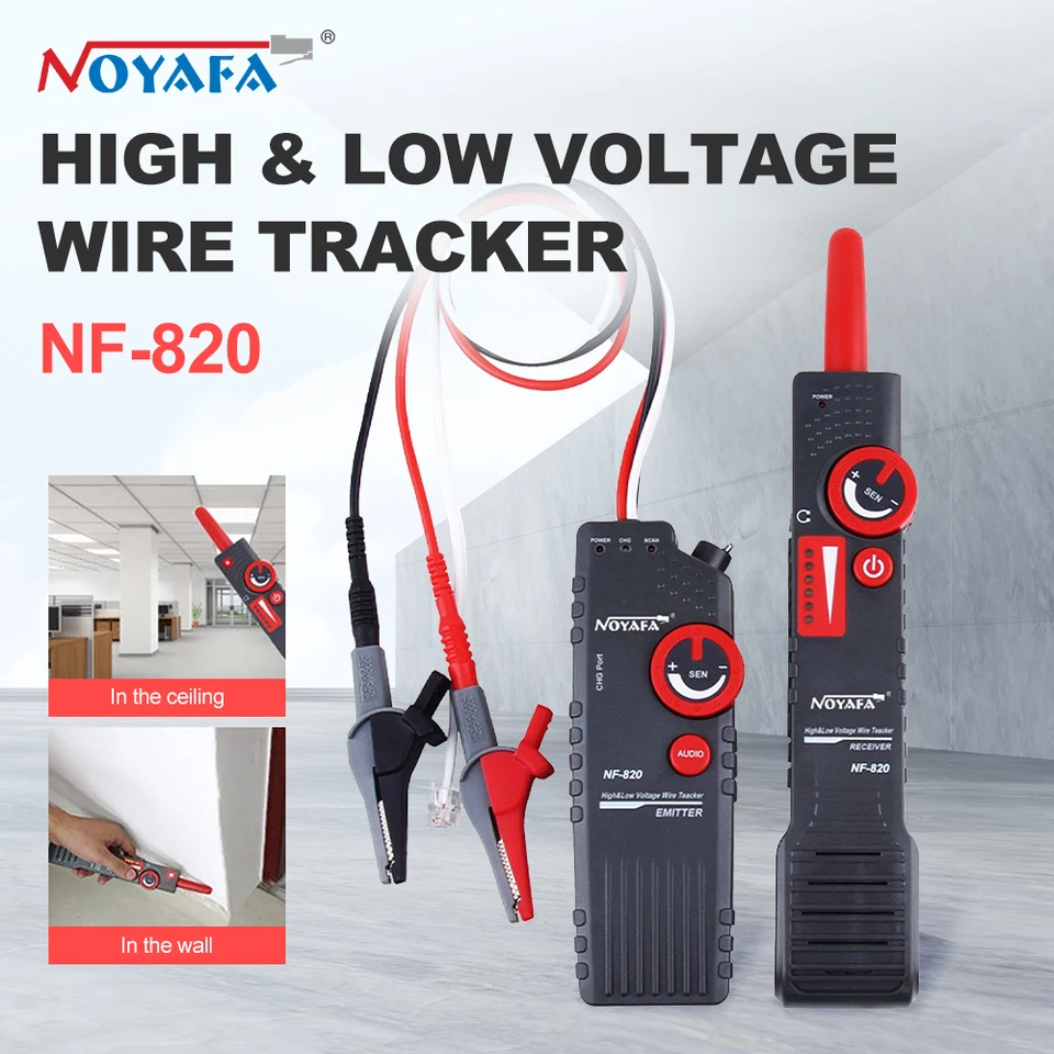 NOYAFA Network káblové tester NF-820 podzemný lokalér Kábera vysoké nízky napätie Finder Finder Anti-Interference Wire Tracker