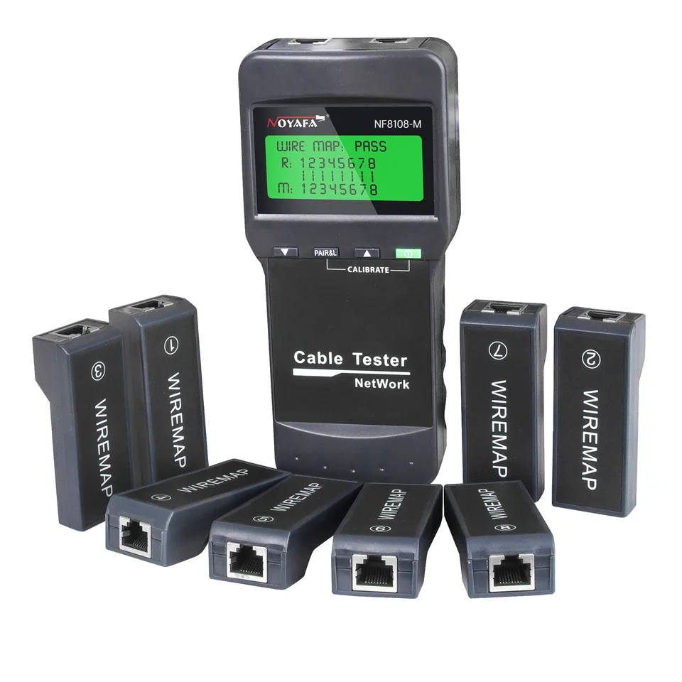 NOYAFA NF-8108M Network káblové tester R S LCD DISPLATNA Dĺžka Multifunkčný testerový sieťový kábel TRACKE TRACKE