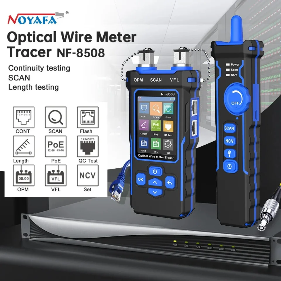 NOYAFA NF-8508 Multifunkčný tester sieťového kábla pre RJ11/45, Poe, Fiber Optic Power Meter VFL 10MW