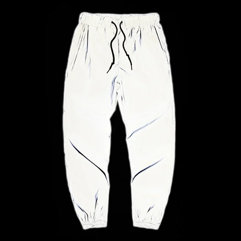 Nočné reflexné príležitostné nohavice pánske elastické pásy módne skateboardové nohavice Streetwear hip hop hop harajuku joggerové tepláky muž