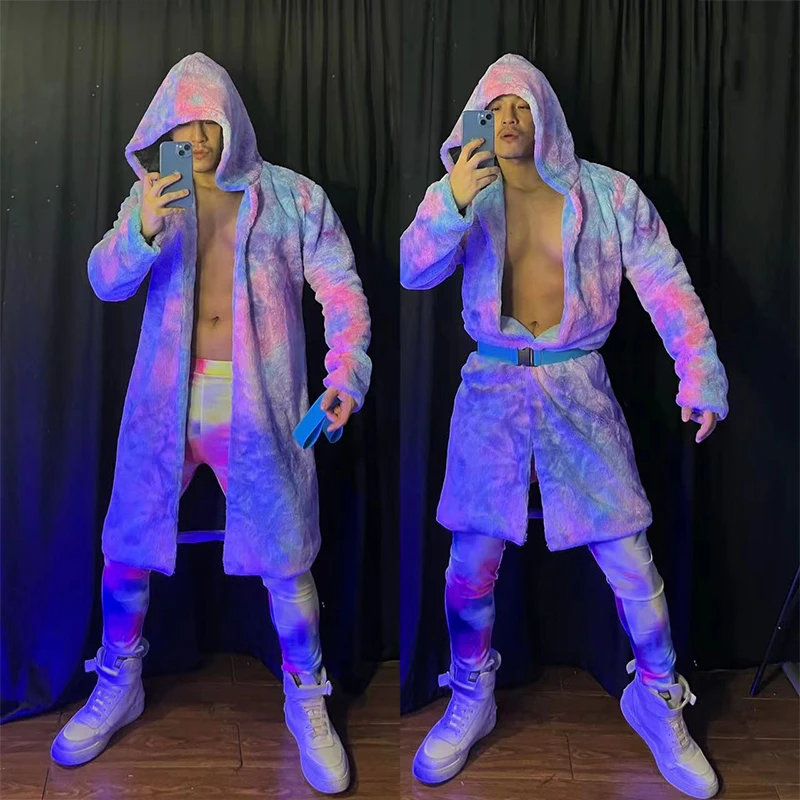 Nočný klub kravata Dye Dancewear Gogo Dancer Outfit Party Rave Clothing Festival oblečenie svalové muž tanečný pódium kostým