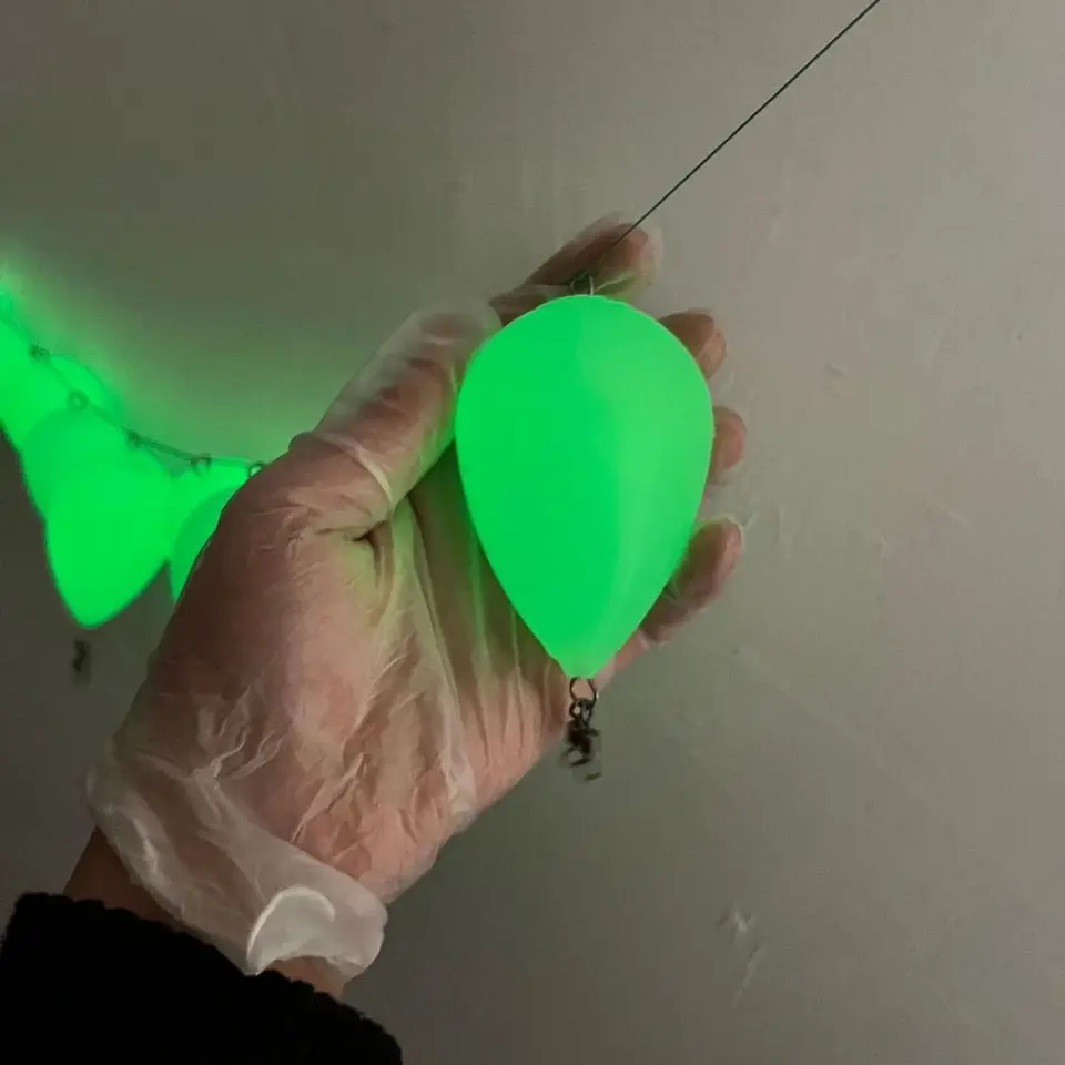 Nočný rybolov Luminous Egg Float nahor žiaru na rybársky plavákový hádzač akrylové isíky náčinie na dlhé vzdialenosti Casting návnady