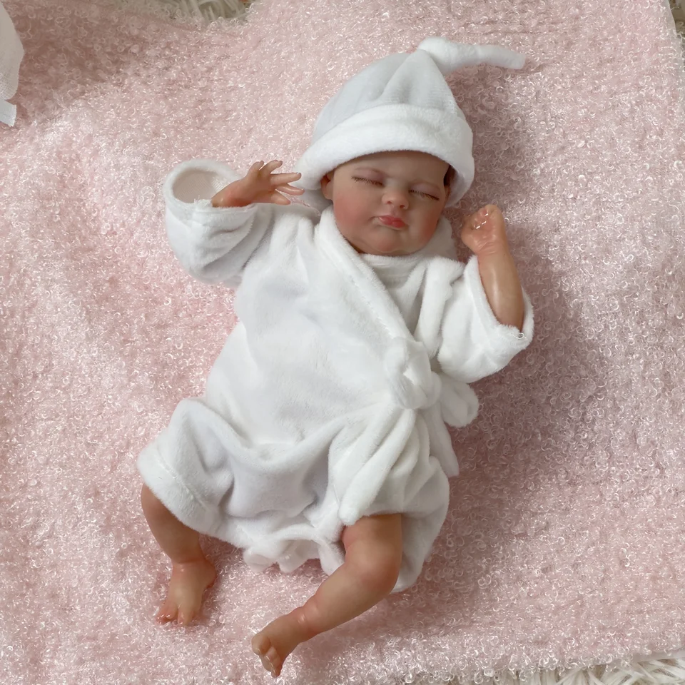 NPK 10 palcov miniatúrna preemie detská bábika Soft Soft Body Real Touch Art Made 3D pokožka Livelike Baby Collectible Doll
