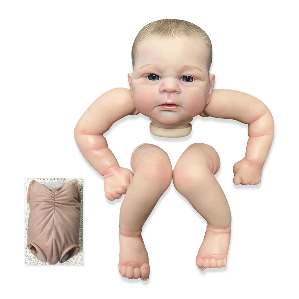 NPK 19inch hotová veľkosť bábik už maľovaná Elijah Lively Soft Touch Flexibilné hotové diely s telom a očami
