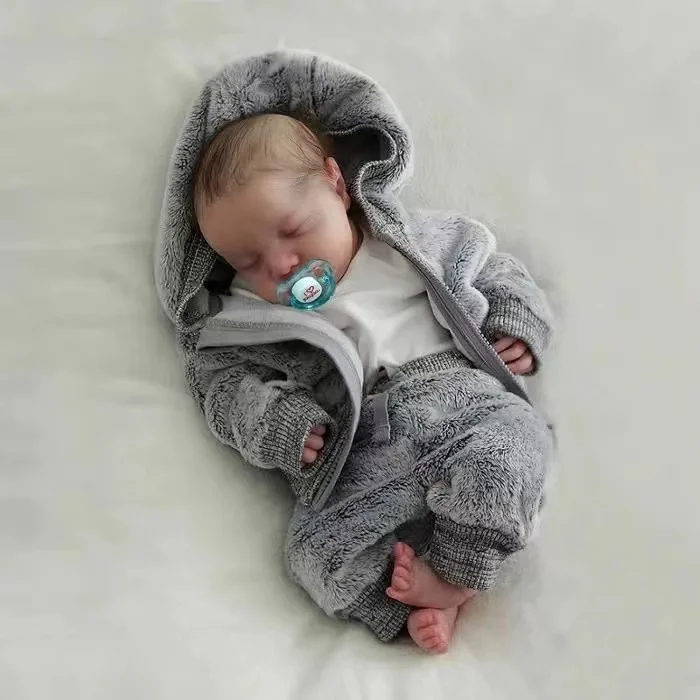 NPK 48 cm levi vníma znovuzrodená detská bábika Podrobná ruka maľba skutočný mäkký dotyk Cuddly Baby Collectiblie realistická bábika