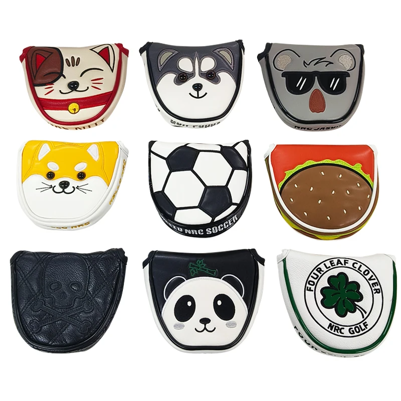 NRC polkruhový golfový klub Putter Cover Cover Cartoon Cat Dog Ball Multi štýl golfový putter pokrýva všetky magnetické uzávery