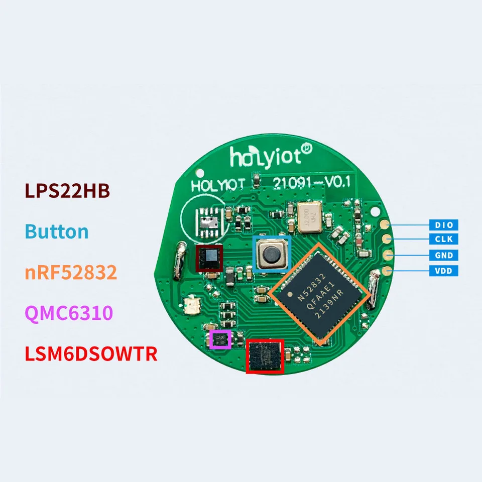 NRF52832 2,4 GHz 5.0 Bluetooth Modul 9 Axis Senzor gyroskopu Gyroskop BLE Barometer Gyroscope BLE