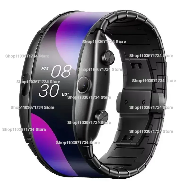 Nubia alfa flexibilný displej Smartwatch 4G Internetový telefón Detekcia srdcovej frekvencie GPS polohovanie Bluetooth hodinky Men Dám