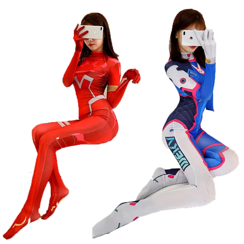 Nula Two Cosplay Woman Sexy Zentai Suit Spandex Bodysuit Overwatch Zentai kostým Halloween Karneval Party Fancy Dress Suckingsuit