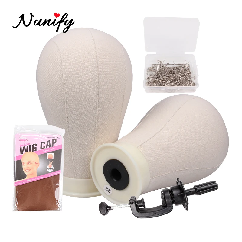Nunify Dome Head Canvas Parochňu a stojan na figurínu s hlavou parochňou statívom so stojanovou figurínou hlavou pre klobúkové stojany