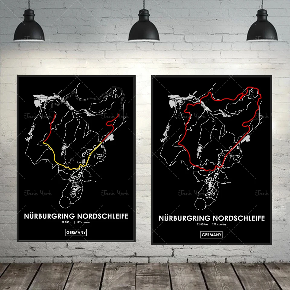 Nurburgring Nordschleife - Nemecká mapa skladieb - plagát