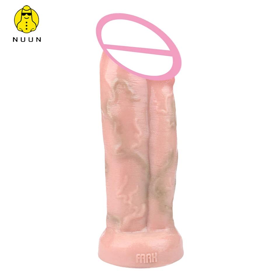 Nuun spájal dvojité dildá dvojité žily Dick Soft Realistic Phallus dva penetrácie Penetrácie pohlavné hračky pre ženy masturbácia